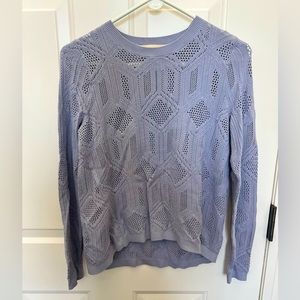 LOFT Lightweight Purple Sweater with Diamond Pattern- Size XS